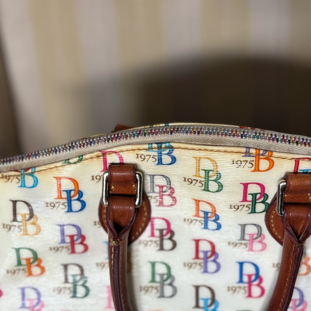 Dooney & Bourke Multicolor Logo Satchel - Picture 8 of 14